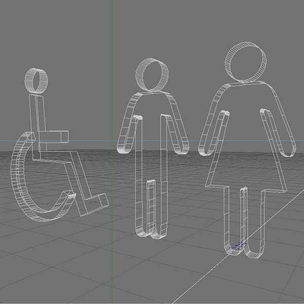 3d model toilet signs - Toilet signs.c4d by Jireh 3D